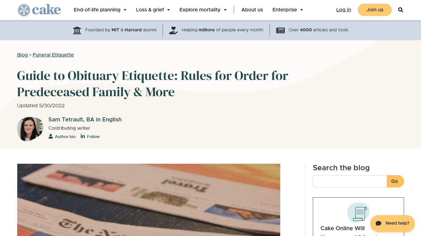 Guide to Obituary Etiquette: Rules for Order for Predeceased Family ...